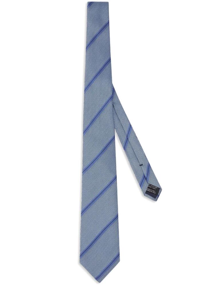 TOM FORD strip-print silk tie - Blue Cover