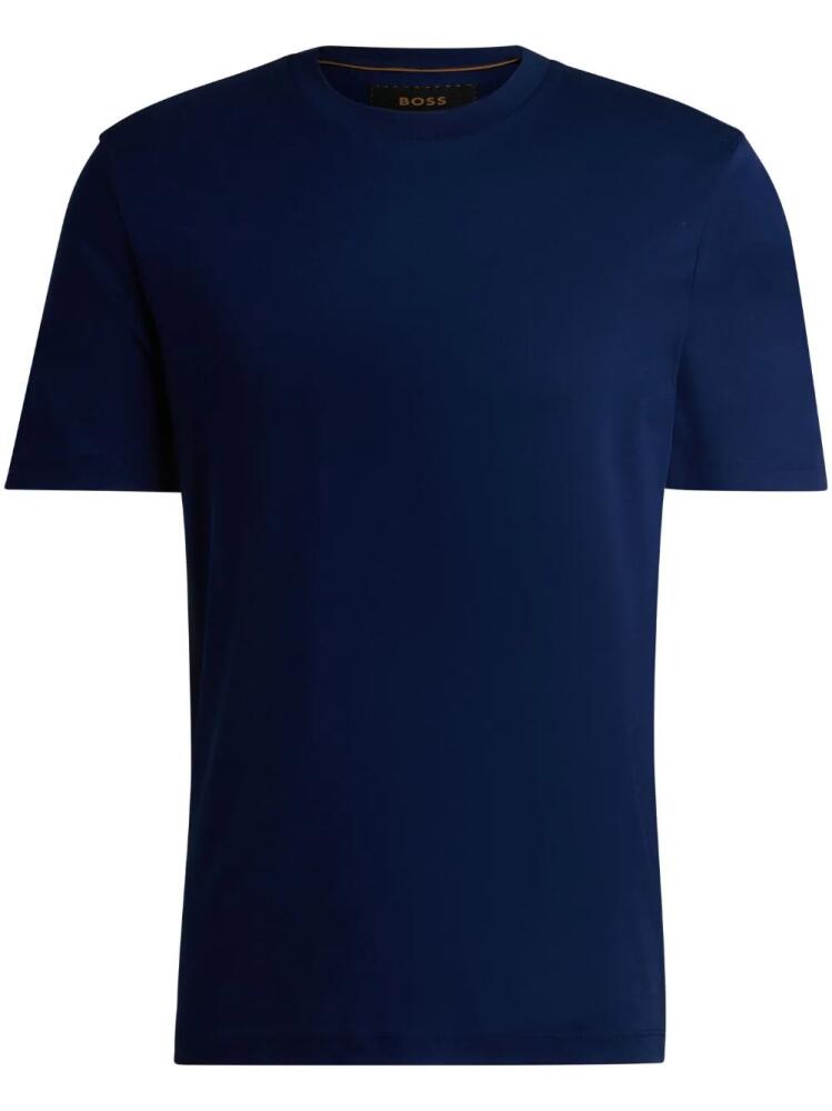 BOSS crew-neck cotton T-shirt - Blue Cover