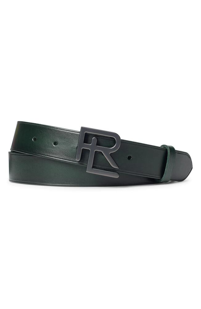 Ralph Lauren Purple Label RL Buckle Leather Belt in Racing Green Cover