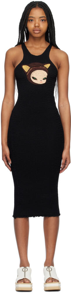 Stella McCartney Black Graphic Midi Dress Cover