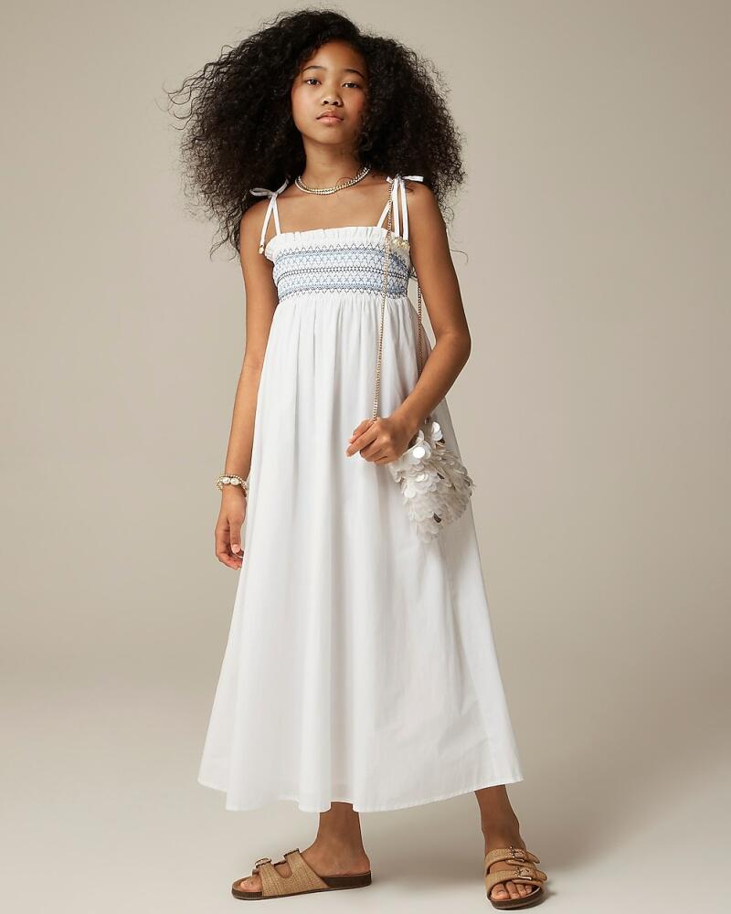 J.Crew Girls' Paloma smocked maxi dress in cotton poplin Cover