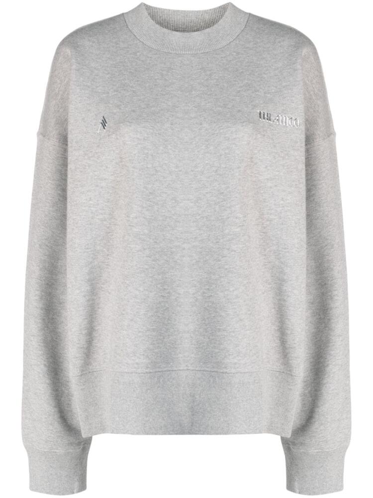 The Attico logo-appliqué drop-shoulder cotton sweatshirt - Grey Cover