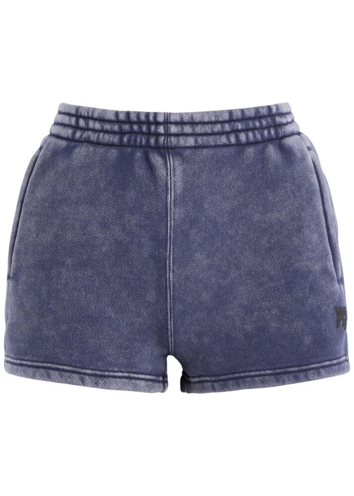 Alexanderwang.t Faded Logo Cotton-blend Shorts - Blue Cover