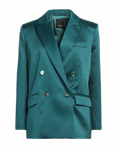 Pinko Woman Blazer Emerald green Polyester, Elastane Cover