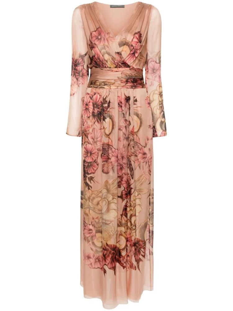 Alberta Ferretti floral-print silk dress - Pink Cover