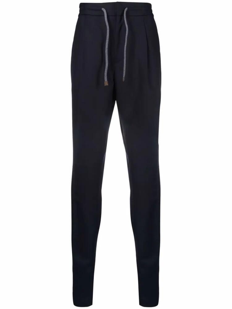 Brunello Cucinelli high-rise straight leg wool trousers - Blue Cover