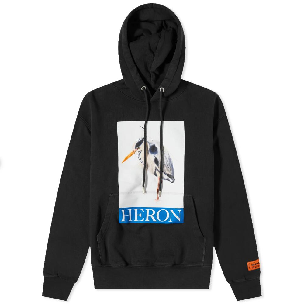 Heron Preston Women's Heron Bird Painted Hoodie in Black/Blue Cover