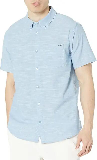 Hurley One Only Stretch Short Sleeve Woven (Blue Oxford 2) Men's Clothing Cover