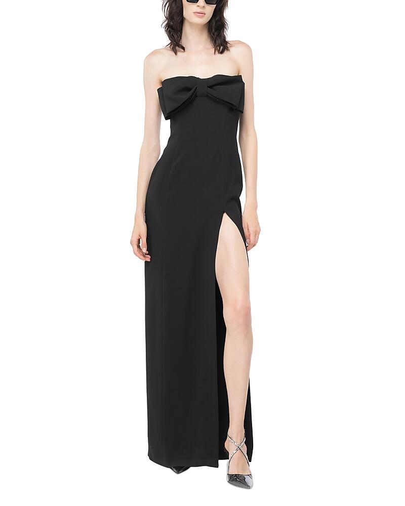 Pinko Strapless Stretch Crepe Bow Gown Cover