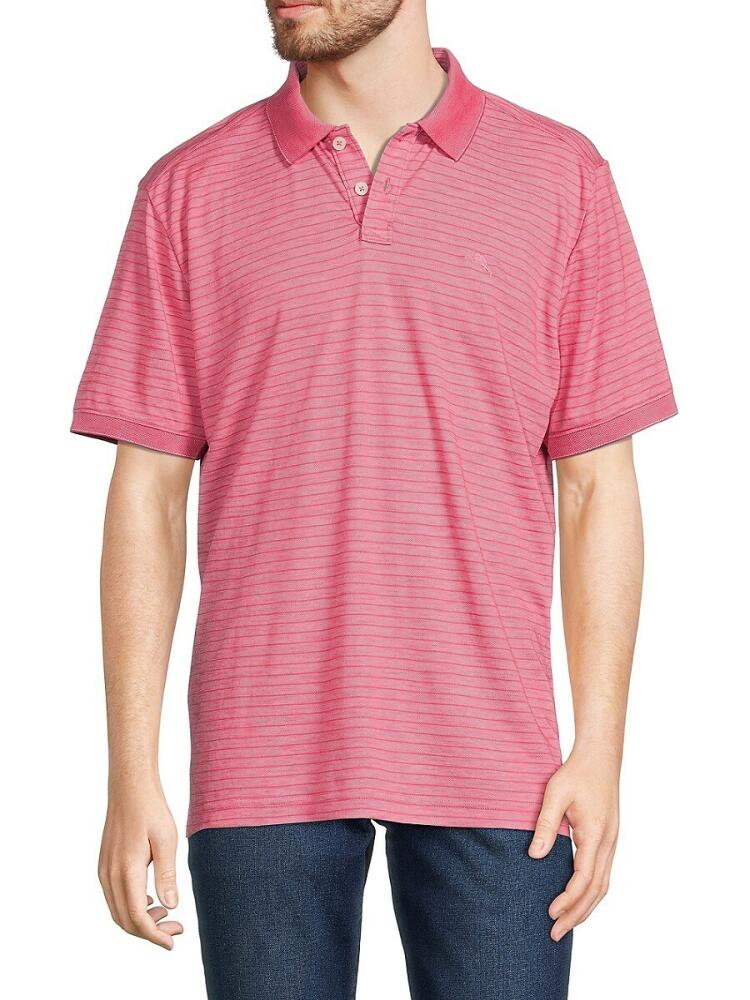 Tommy Bahama Men's Gulf Coast Striped Polo - Clarete Cover