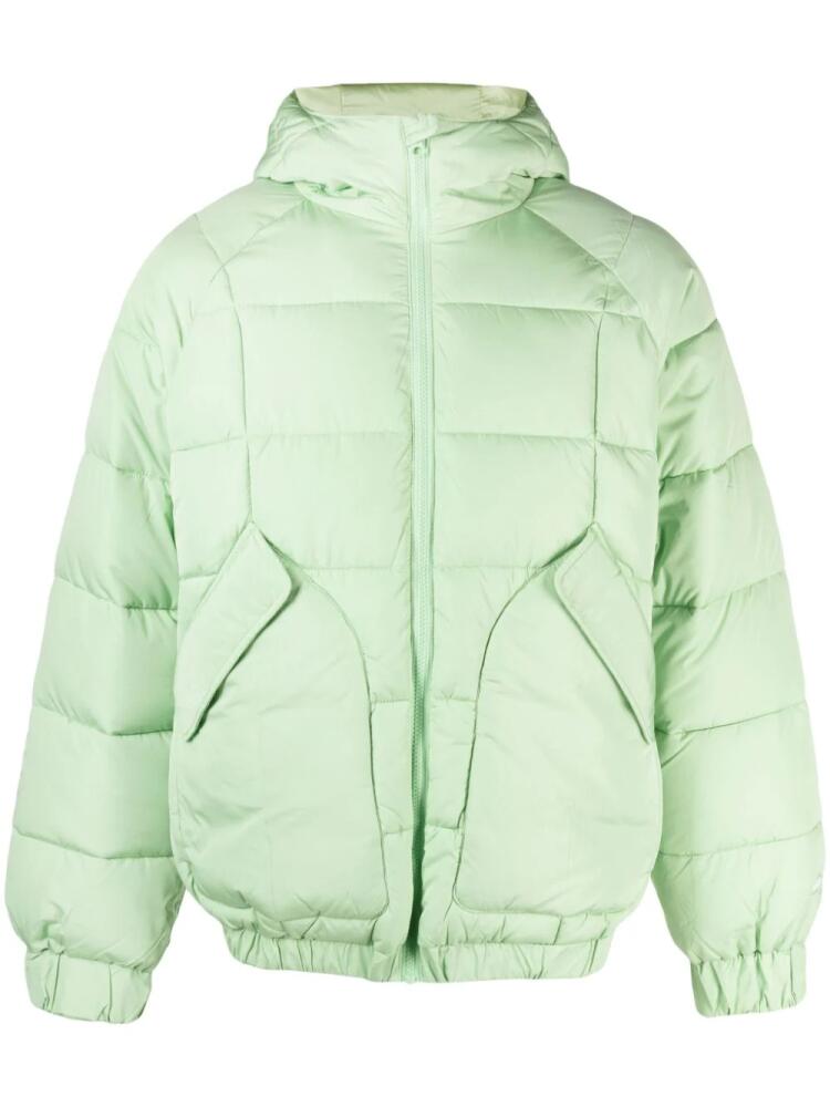 ARTE elasticated-hem hooded padded jacket - Green Cover