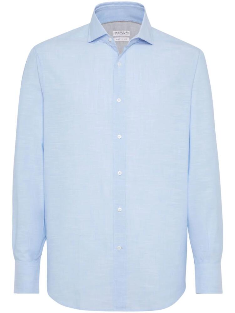 Brunello Cucinelli long-sleeve cotton shirt - Blue Cover