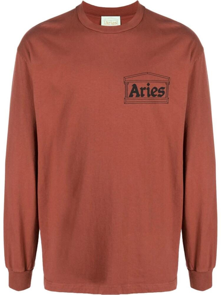 Aries logo-print sweatshirt - Red Cover