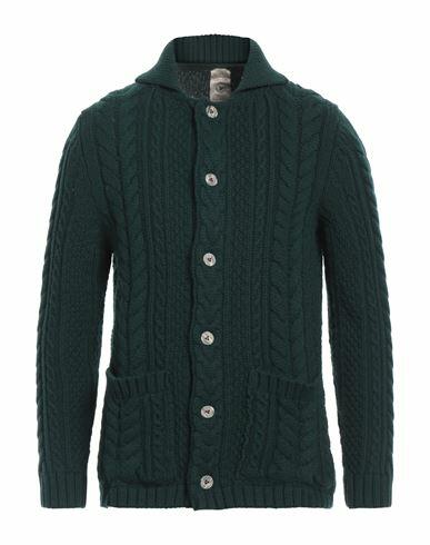 H953 Man Cardigan Dark green Merino Wool Cover