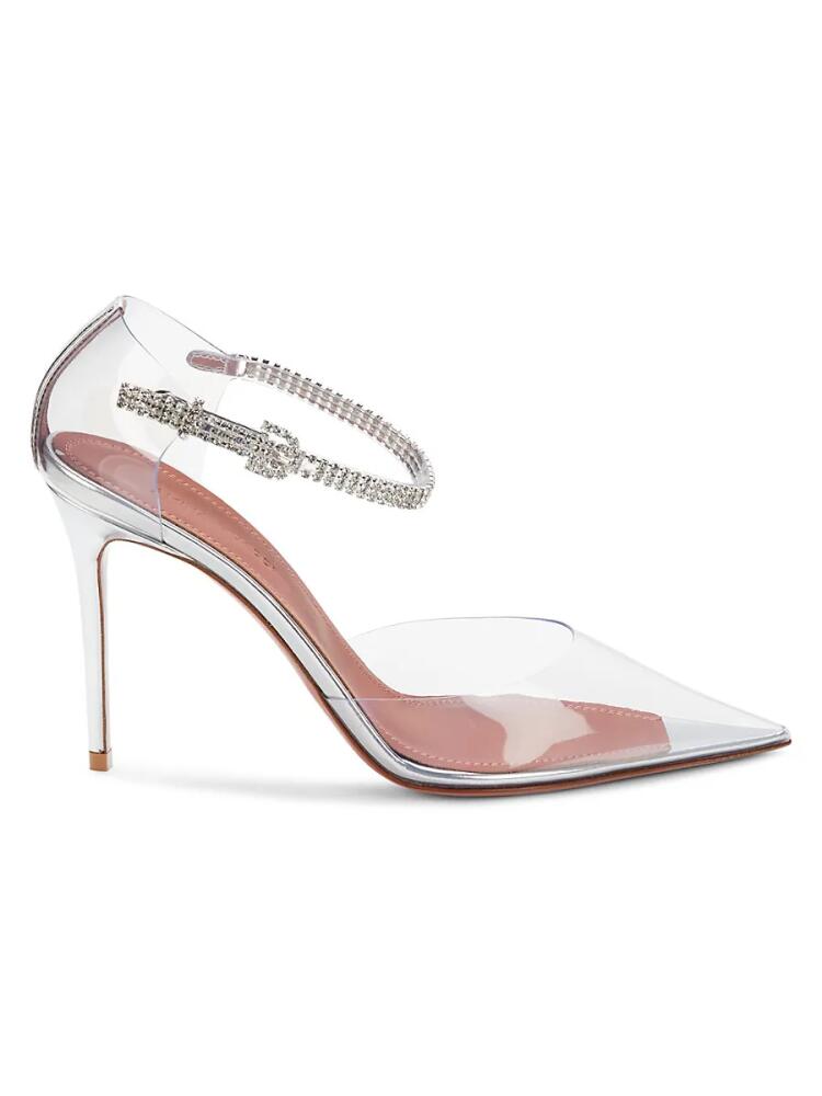 Amina Muaddi Women's Ursina Embellished Transparent Pumps - Clear Cover