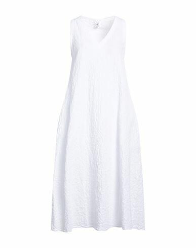 European Culture Woman Midi dress White Cotton, Rubber Cover