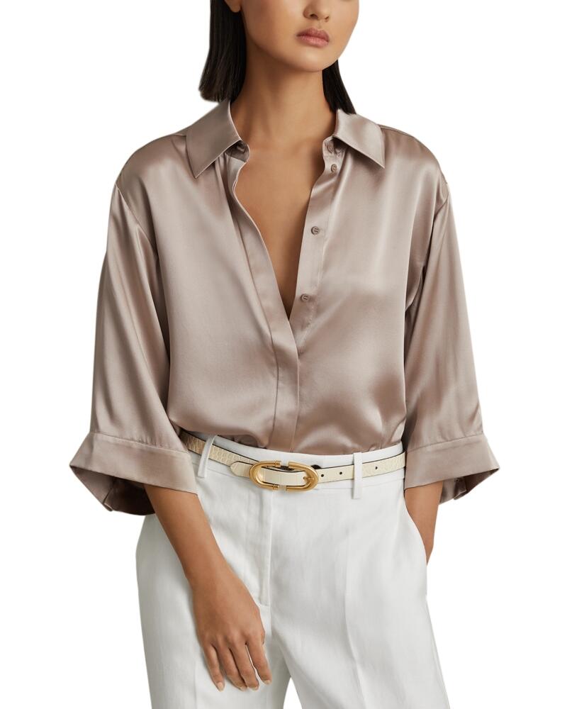 Reiss Winnie Silk Wide Sleeve Shirt Cover