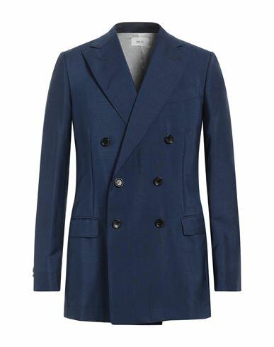 Bally Man Blazer Blue Mohair wool, Wool, Cotton Cover