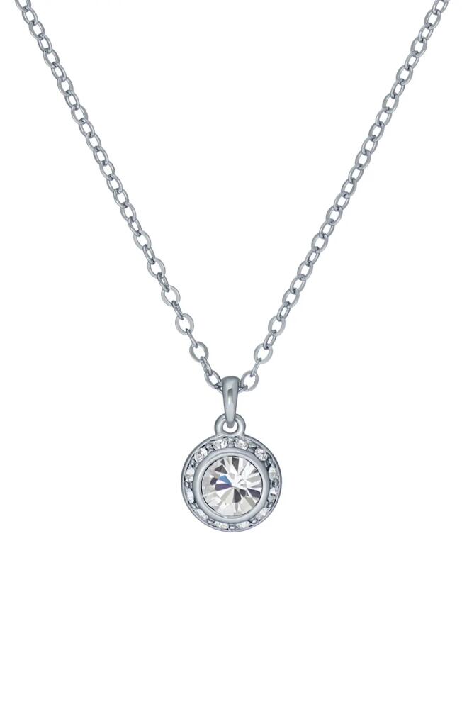 Ted Baker London Soltell Solitaire Crystal Halo Pendant Necklace in Silver Tone Clear Crystal Cover