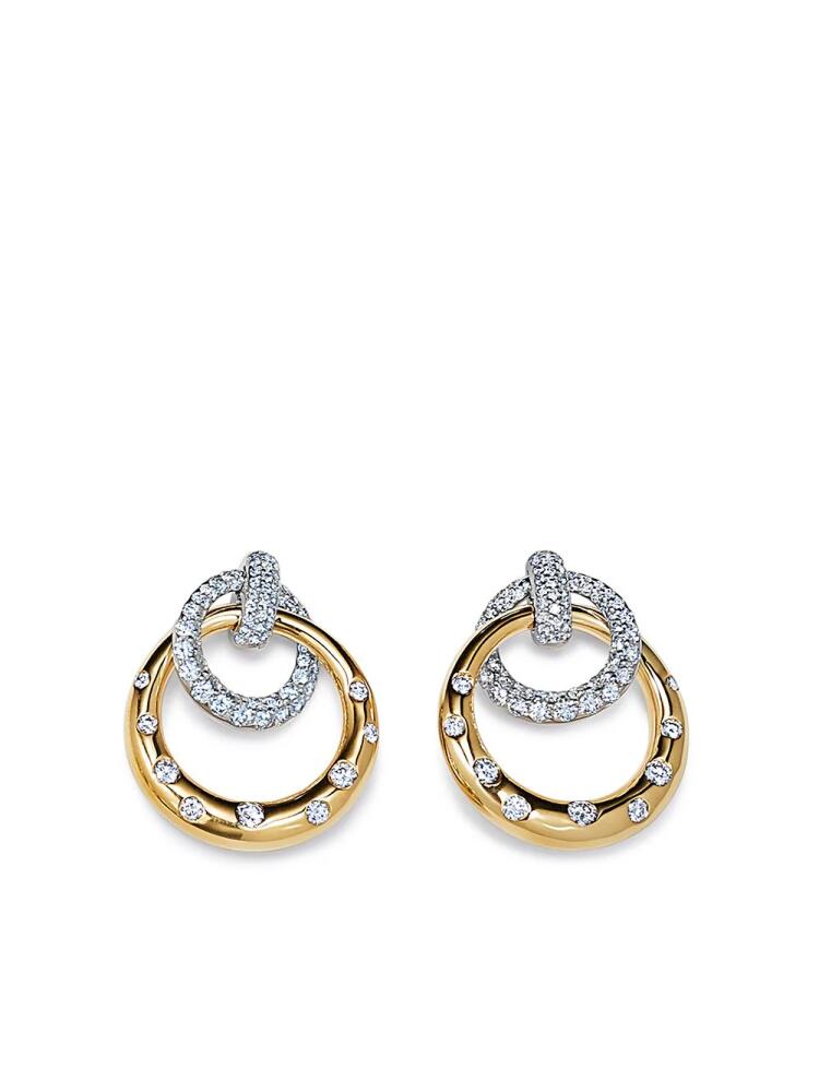 KWIAT 18kt gold diamond Cobblestone interlocking earrings Cover