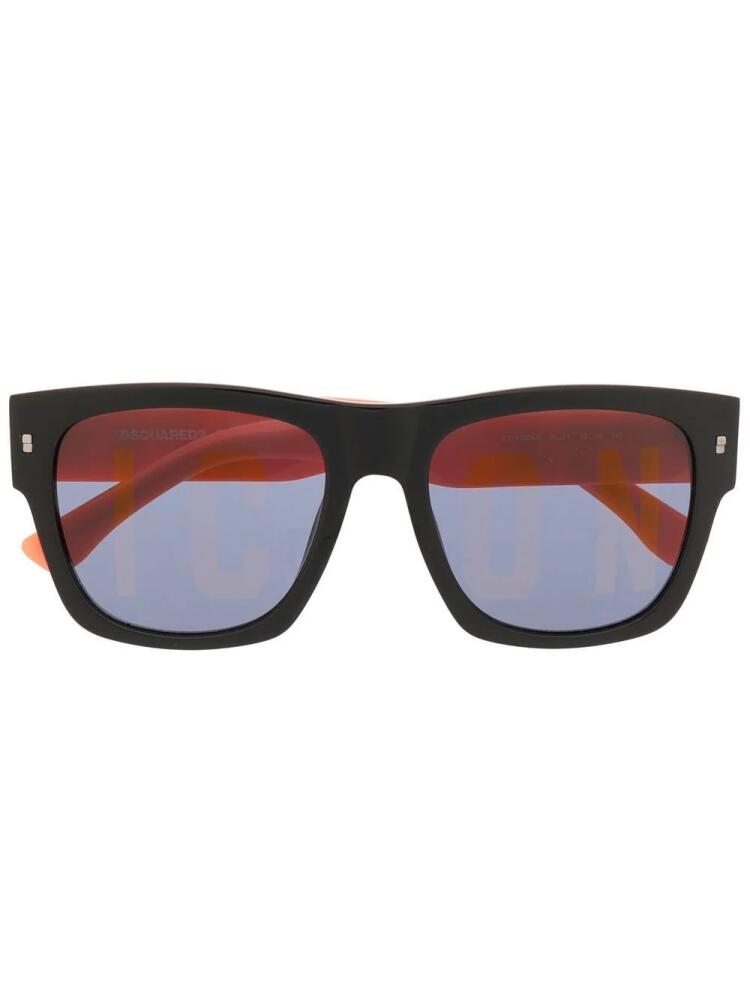 DSQUARED2 EYEWEAR embossed-logo square-frame sunglasses - Black Cover