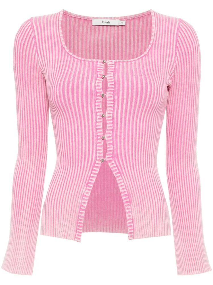 b+ab ribbed cotton-blend cardigan - Pink Cover