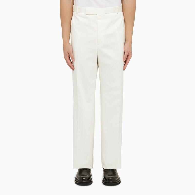 Thom Browne White straight cotton trousers Cover