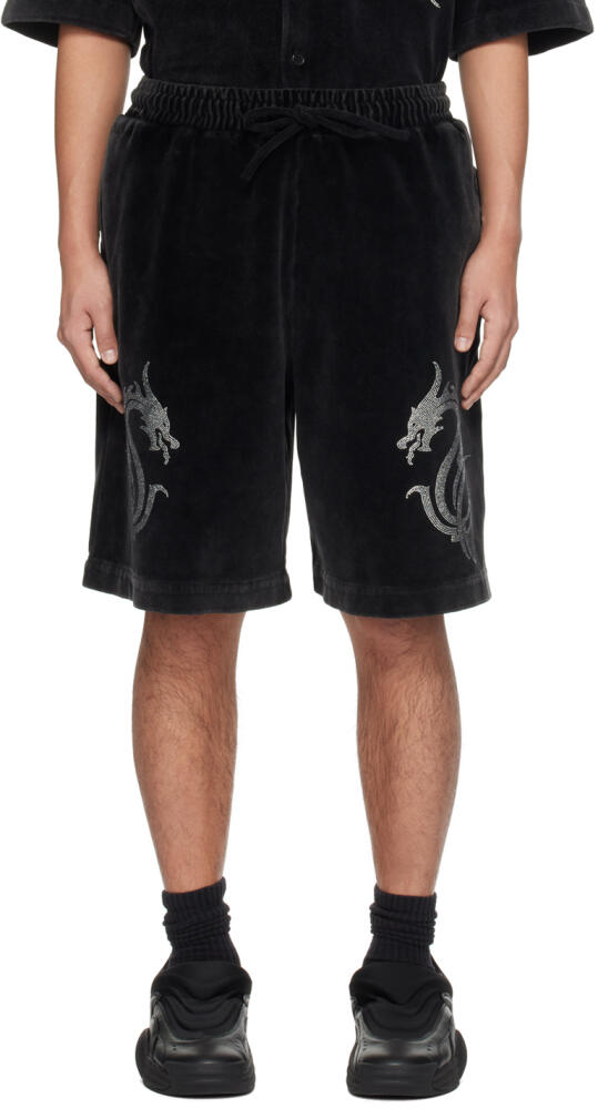 Alexander Wang Black Dragon Crystal Hotfix Shorts Cover