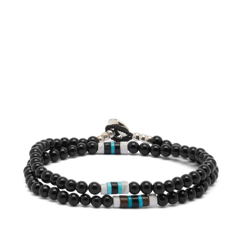 Mikia Men's Double Wrap Stone Bracelet in Onyx Cover