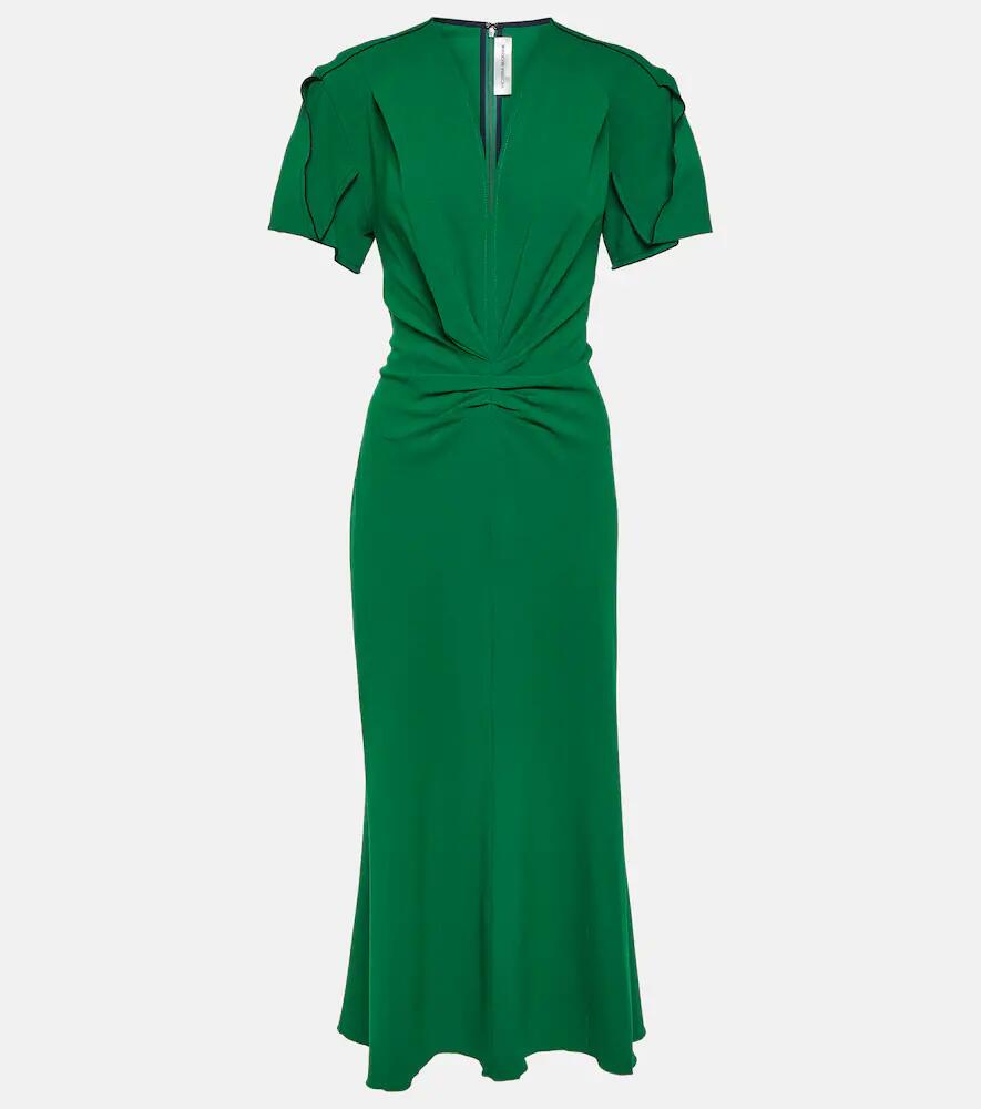 Victoria Beckham Gathered wool-blend midi dress Cover