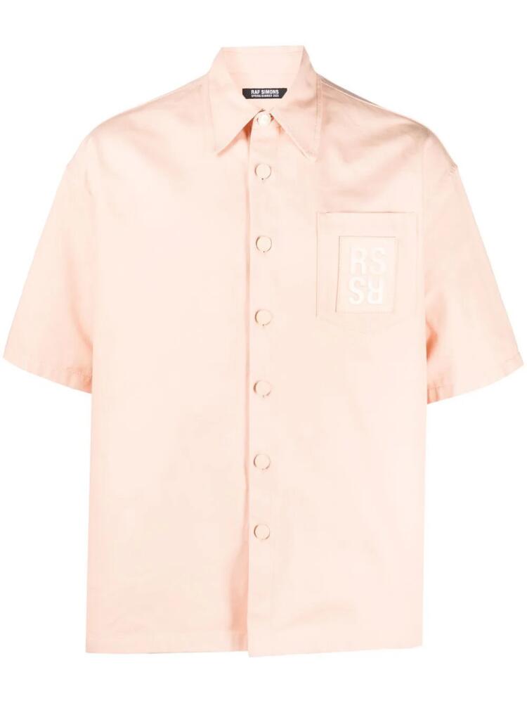 Raf Simons logo-patch cotton shirt - Orange Cover