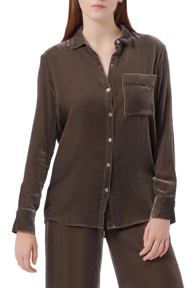 ATM Anthony Thomas Melillo Velvet Boyfriend Shirt in Truffle Grey Cover