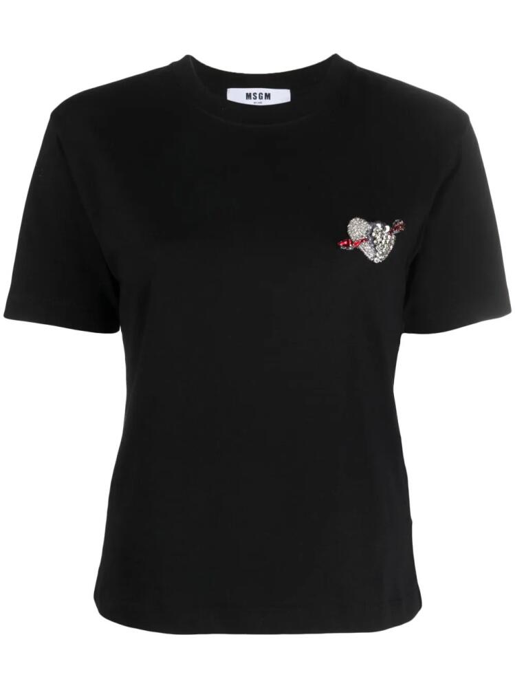 MSGM logo-print cotton T-shirt - Black Cover