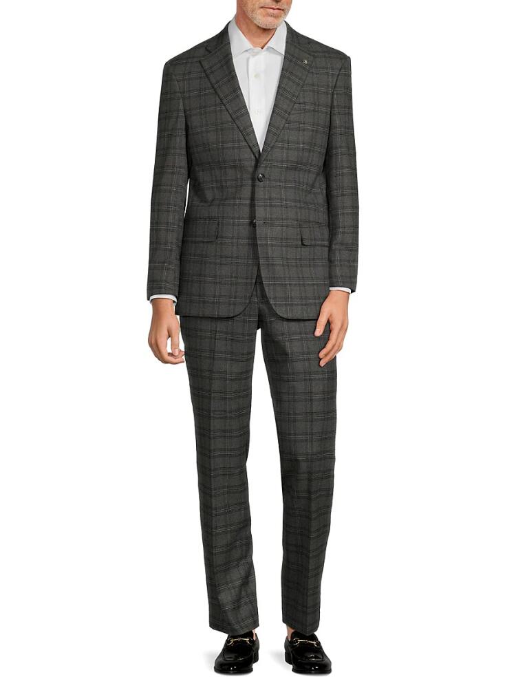 Scotch & Soda Men's Modern Fit Plaid Suit - Grey Blue Cover