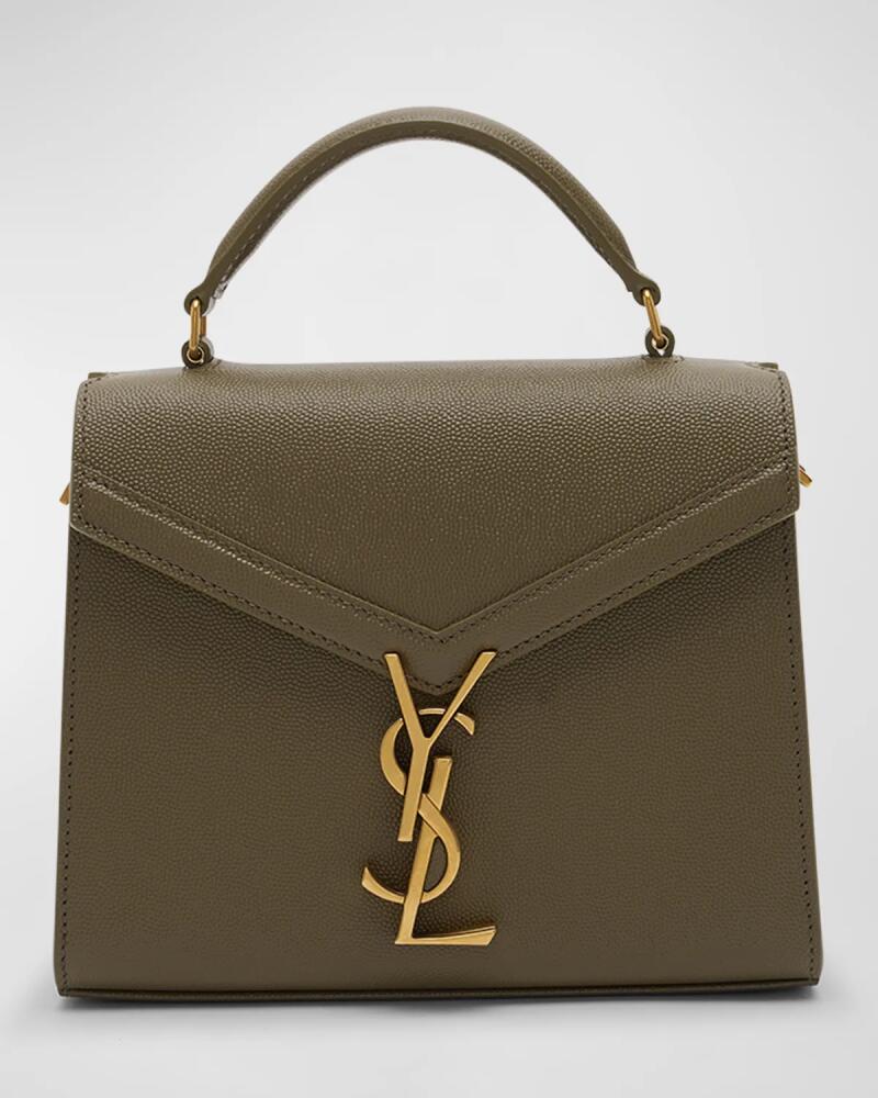 Saint Laurent Cassandra Mini YSL Top Handle Crossbody Bag in Grained Leather Cover