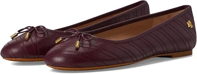 Lauren Ralph Lauren Jayna Stitched Leather Flat (Pinot Noir/Pinot Noir) Women's Flat Shoes Cover