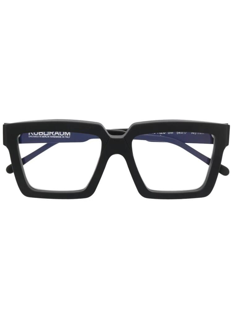 Kuboraum matte-effect square-frame glasses - Black Cover