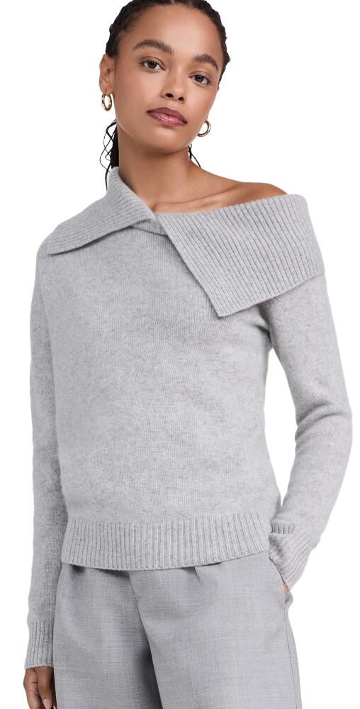 Naadam Luxe Cashmere Collared Asymmetrical Sweater Cement Cover