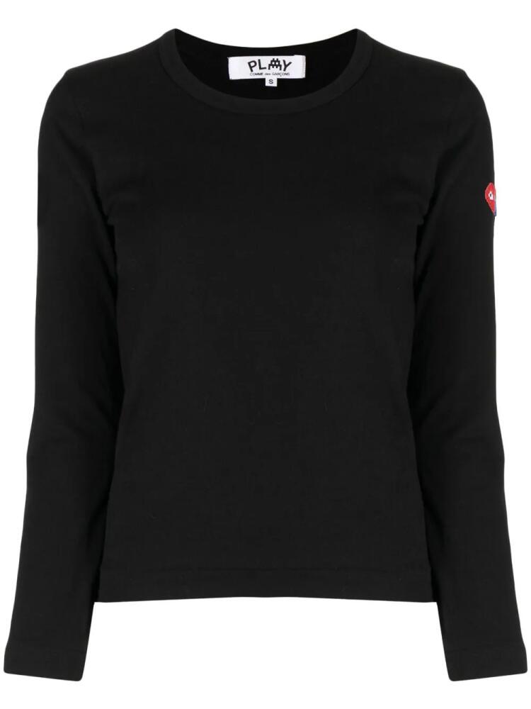 Comme Des Garçons Play logo-patch long-sleeve T-shirt - Black Cover