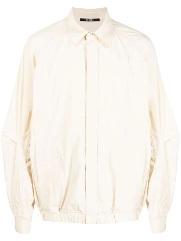 SONGZIO Artwork Cocoon graphic-print shirt - White Cover