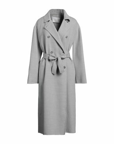 Fabiana Filippi Woman Overcoat & Trench Coat Light grey Merino Wool, Silk, Polyamide Cover