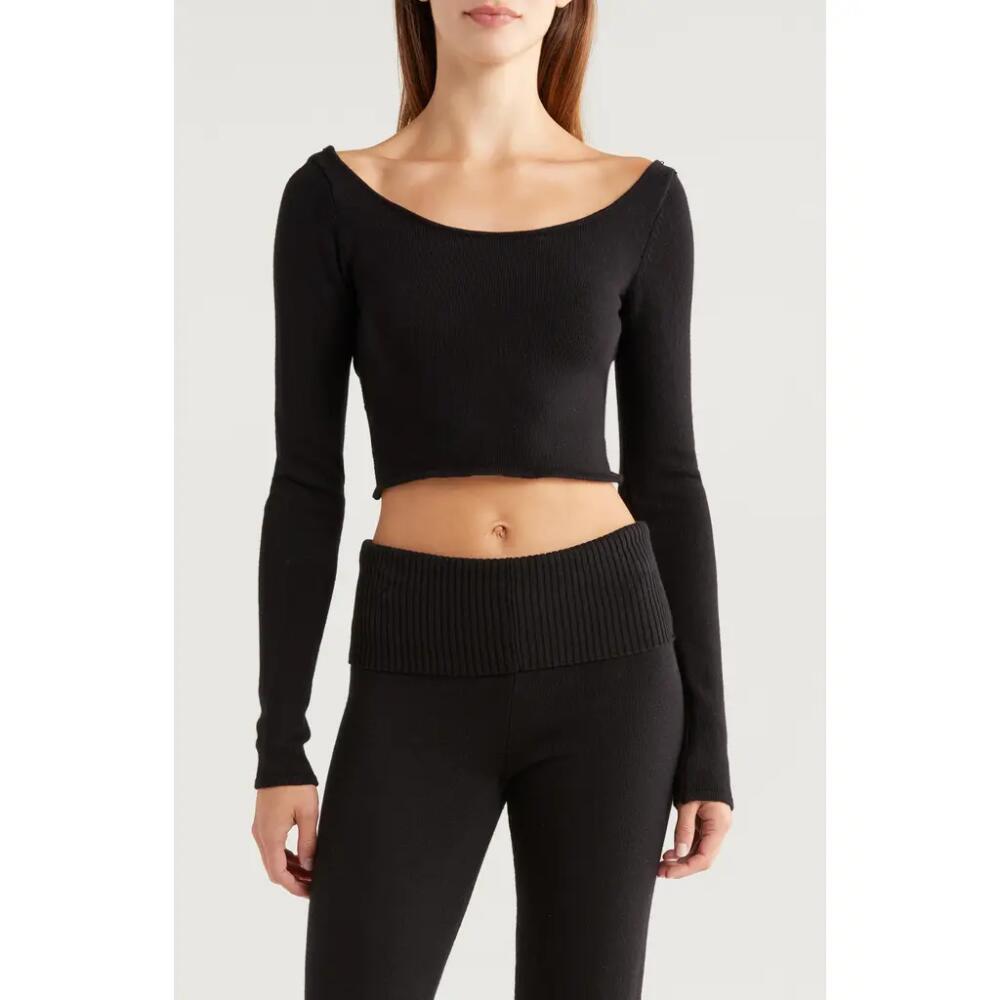 Florence by Mills Cross Back Crop Sweater in Black Cover