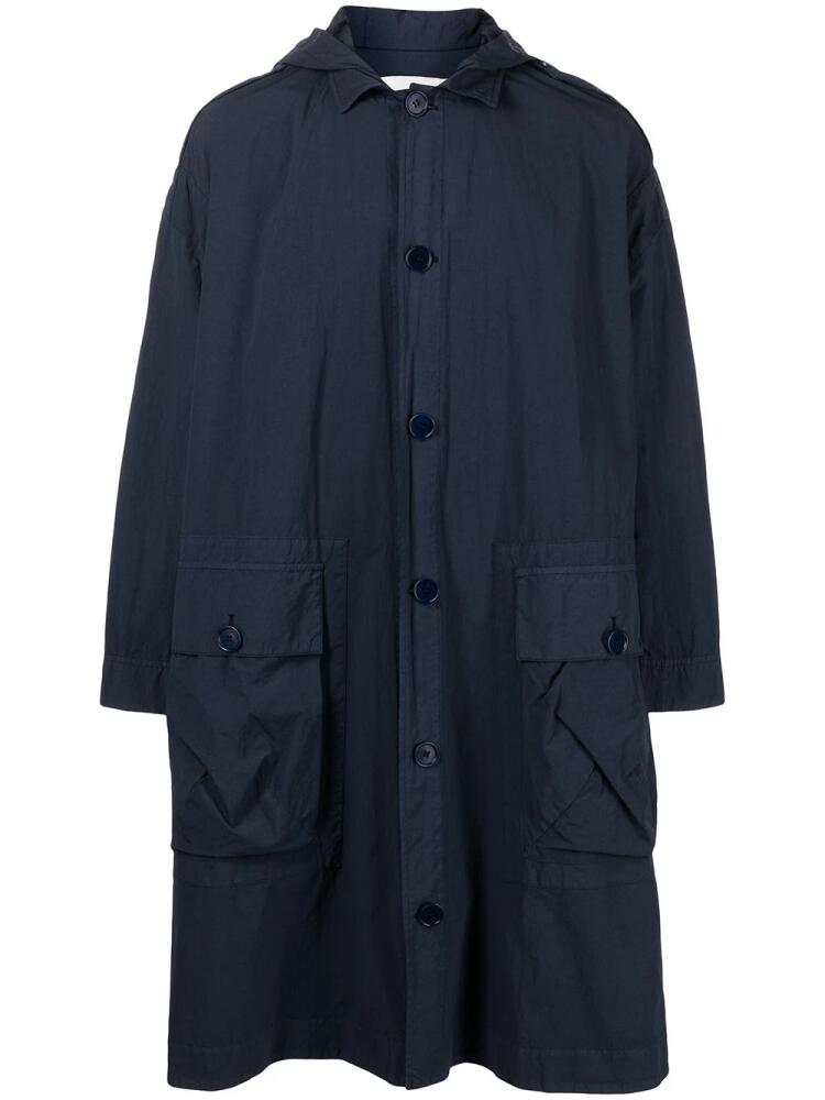 Henrik Vibskov New Match hooded parka coat - Blue Cover