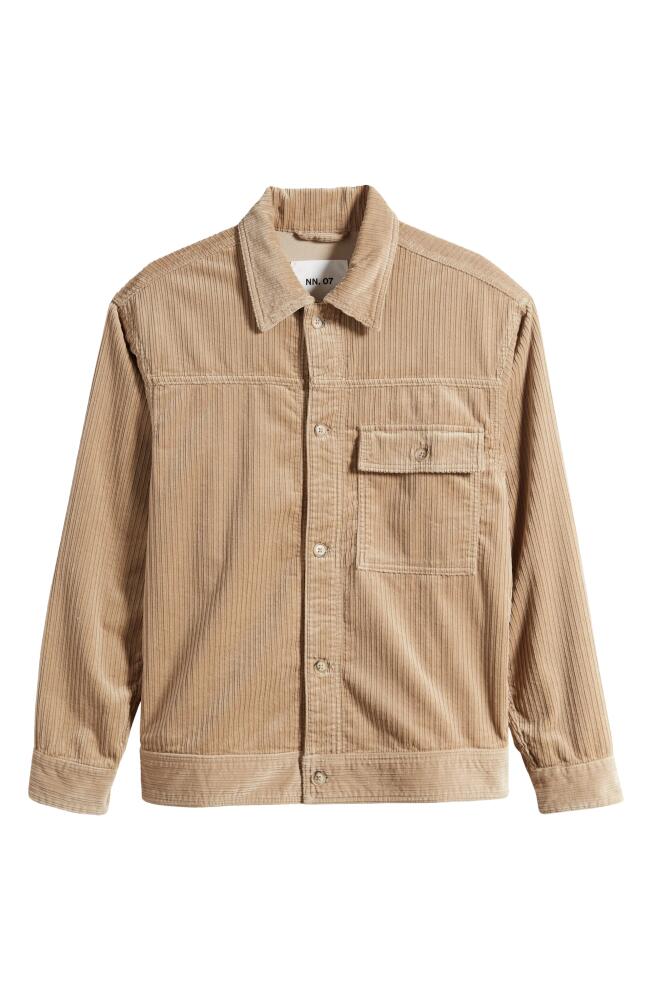 NN07 Vince 1077 Stretch Organic Cotton Corduroy Trucker Jacket in Desert Khaki Cover