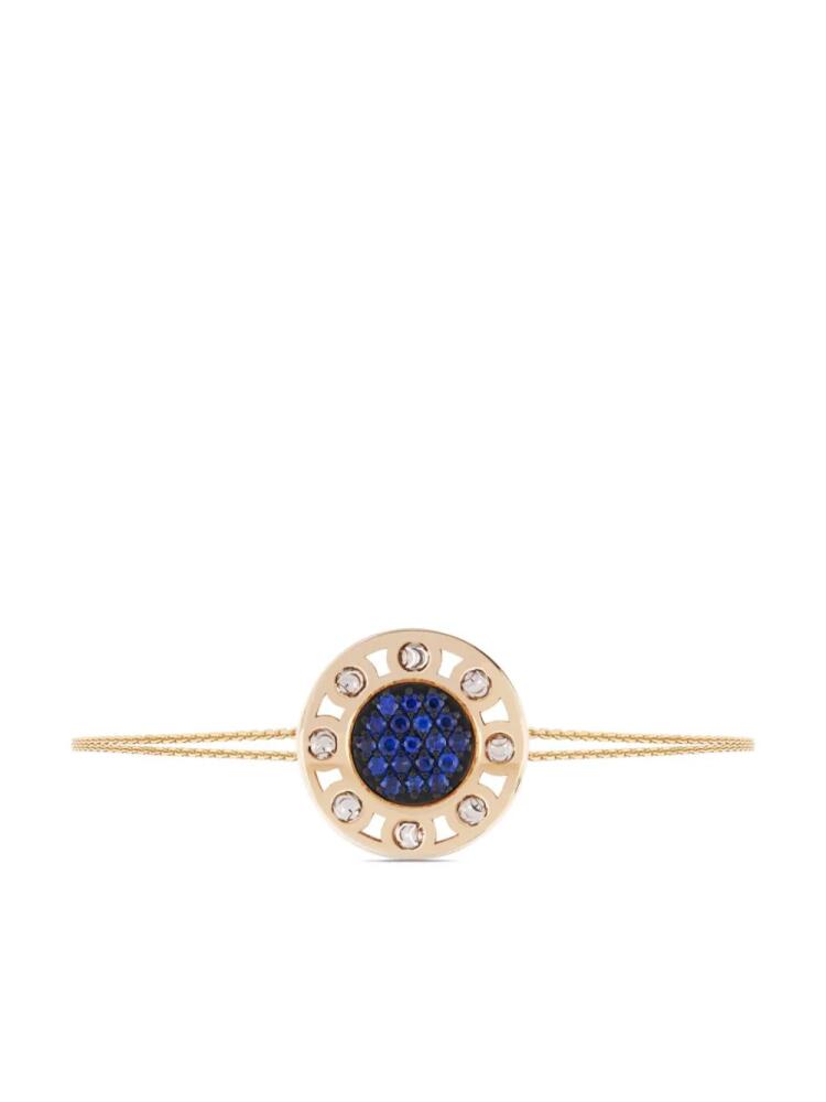 Officina Bernardi 18kt yellow and white gold large SenzaTempo sapphire and diamond bracelet Cover