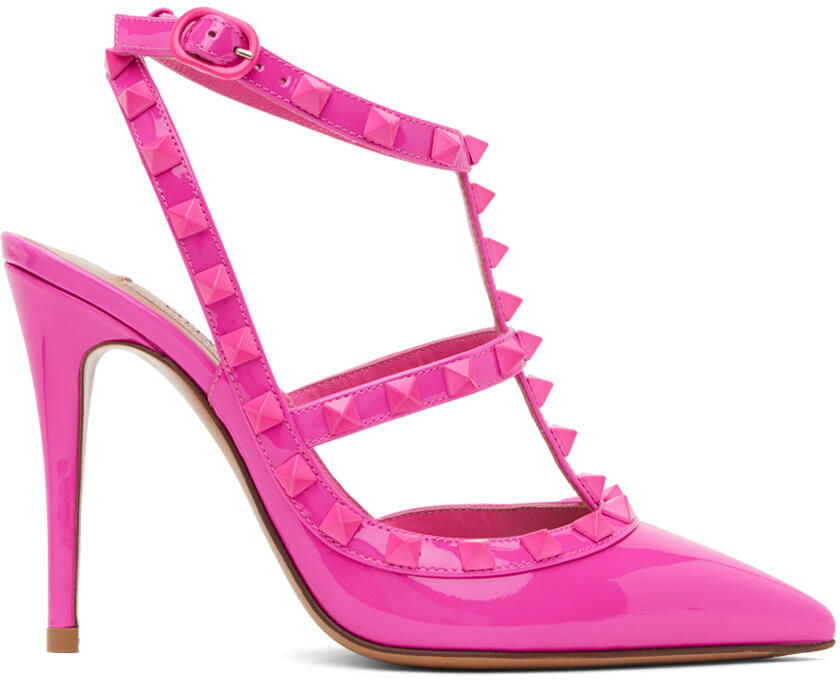 Valentino Garavani Pink Rockstud Heeled Sandals Cover