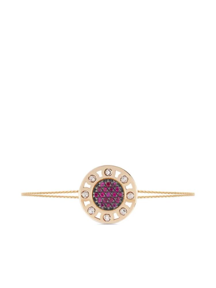 Officina Bernardi 18kt yellow gold small SenzaTempo ruby and diamond bracelet Cover