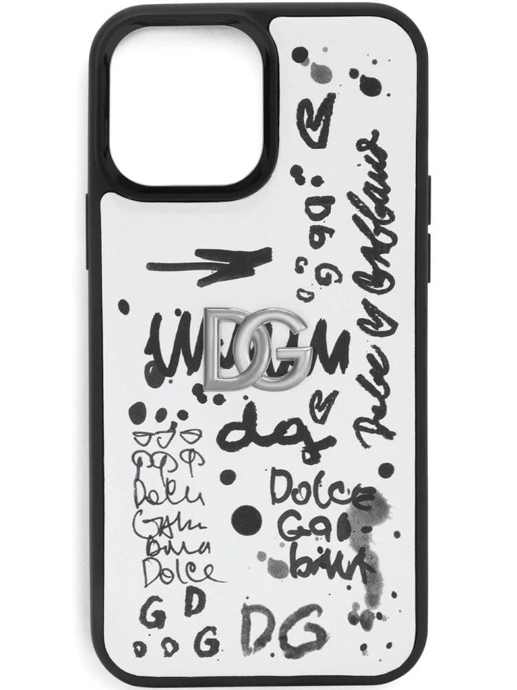 Dolce & Gabbana graffiti-print iPhone 13 Pro Max case - White Cover