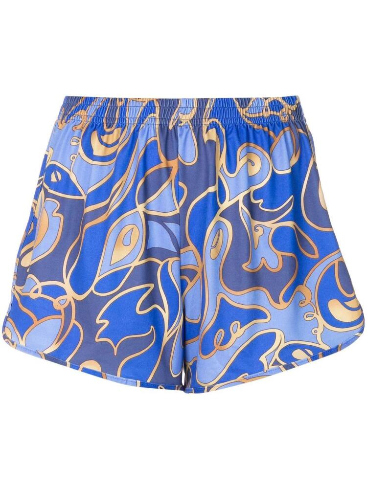 Lygia & Nanny Lee graphic-print shorts - Blue Cover