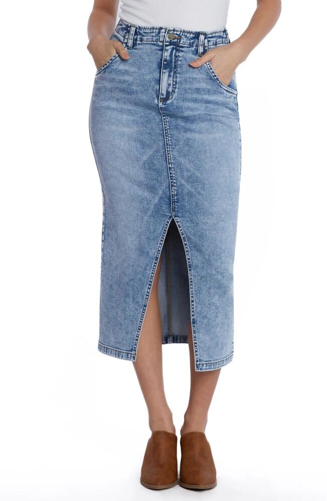 Wash Lab Denim Daily Slit Denim Midi Skirt in Blue Agate Cover